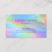 Trendy Glam Crown Faux Holographic Rainbow Visitekaartje (Achterkant)