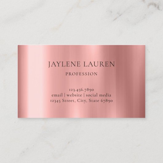 Trendy Glam Crown Roos Gold Visitekaartje (Achterkant)