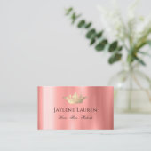 Trendy Glam Crown Roos Gold Visitekaartje (Staand voorkant)