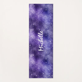 Trendy Glam Glitter Monogram Naam Paars  Yogamat