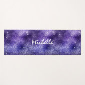Trendy Glam Glitter Monogram Naam Paars  Yogamat (Voorkant (horizontaal))