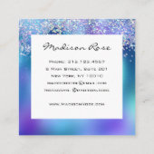 Trendy & Glam Holografische Zeemeermin Glitter Spa Vierkante Visitekaartje (Achterkant)