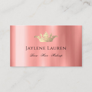 Trendy Glam Kroon Roze Goud Visitekaartje