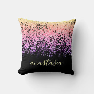 Trendy Glam Multi Colors Glittery Sparking Script Kussen