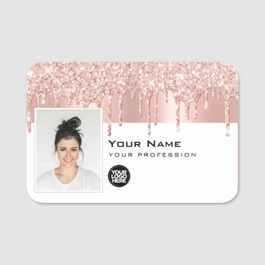 Trendy Glam Personeelsfoto, Logo Naamplaatje (Voorkant)