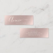 Trendy glam roos goudmake-up artiest boutique mini visitekaartje (Voorkant / Achterkant)
