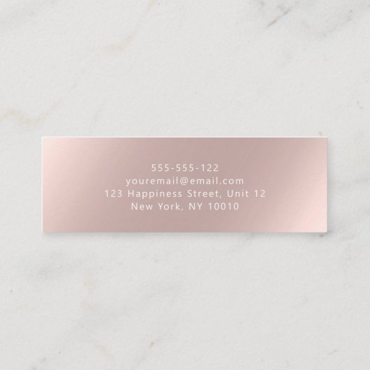 Trendy glam roos goudmake-up artiest boutique mini visitekaartje (Achterkant)