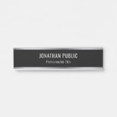 Trendy glamor Modern Black and Silver Sjabloon Deurbordje (Voorkant)