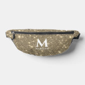 Trendy Glamour God Glitter Modern Wit Monogram Heuptasje (Liggend)