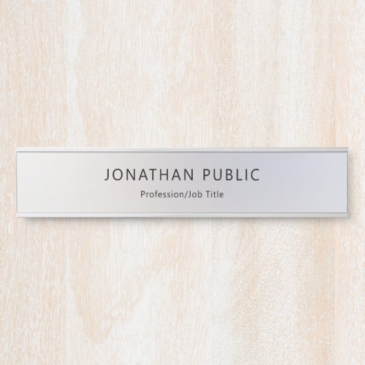 Trendy Glamour Silver Look Elegante Moderne Sjablo Deurbordje (Voorkant)