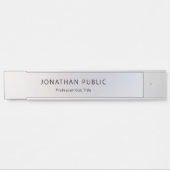 Trendy Glamour Silver Look Elegante Moderne Sjablo Deurbordje (Voorkant)