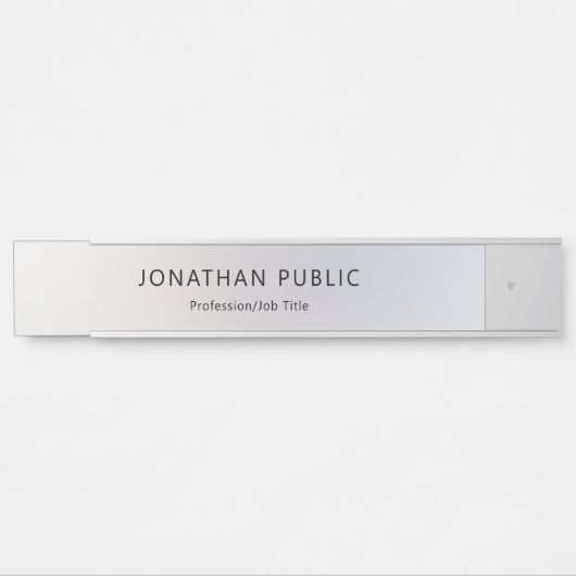 Trendy Glamour Silver Look Elegante Moderne Sjablo Deurbordje (Voorkant)