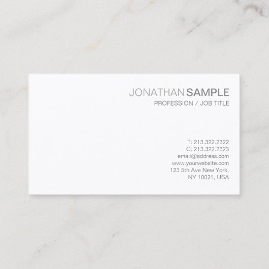 Trendy Glamoureus Design Plain Zwart Wit De Luxe Visitekaartje (Achterkant)