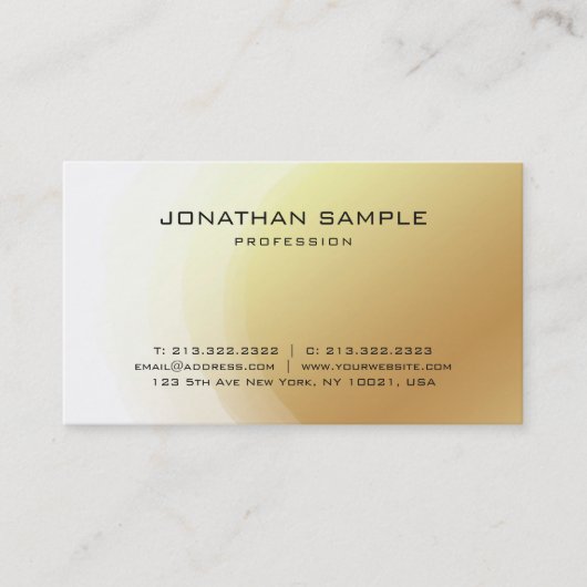 Trendy Glamoureus Gold Design Elegant Modern Luxe Visitekaartje (Voorkant)