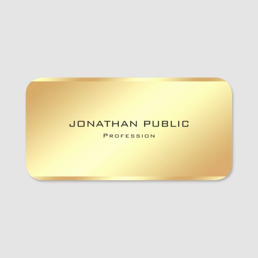 Trendy Glamoureus Gold ziet er uit als eenvoudige Naamplaatje (Voorkant)