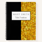 Trendy Glas in lood Black Gold Notitieboek (Voorkant)