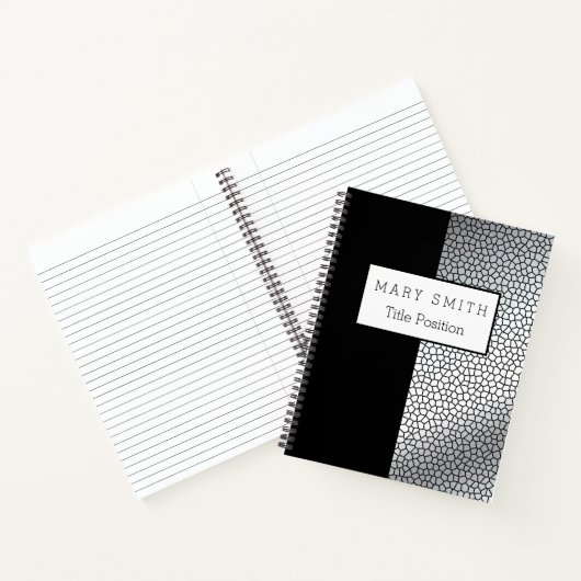 Trendy Glas in lood Black Silver Notitieboek (Binnen)