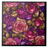 Trendy Glas in lood Rozen Elegant Collectie Tegeltje (Voorkant)