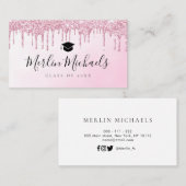 Trendy glitter afstuderen name insert card visitekaartje (Voorkant / Achterkant)