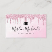 Trendy glitter afstuderen name insert card visitekaartje (Voorkant)