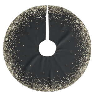 Trendy Glitter Art Black Gold Tree Skirt Kerstboom Rok