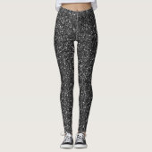 Trendy Glitter Black Chic Leggings (Voorkant)