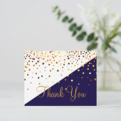Trendy Glitter Blue Hartelijk dank Briefkaart (Staand voorkant)