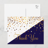 Trendy Glitter Blue Hartelijk dank Briefkaart (Voorkant / Achterkant)