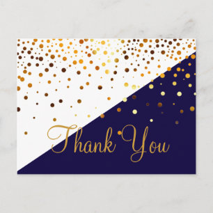 Trendy Glitter Blue Hartelijk dank Briefkaart