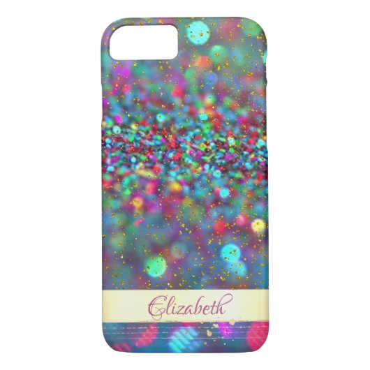 Trendy Glitter Bokeh Gold Confetti - Gepersonalise Case-Mate iPhone Case (Achterkant)