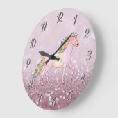 Trendy Glitter Bokeh , Unicorn Grote Klok (Hoek)