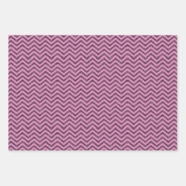 Trendy Glitter Chevron Pattern Trio Inpakpapier Vel