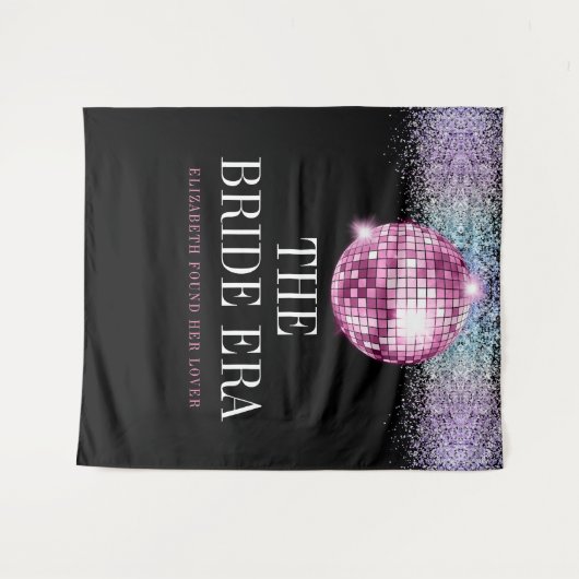 Trendy Glitter Disco Bride Era Bachelorette Party Wandkleed (Voorkant (horizontaal))