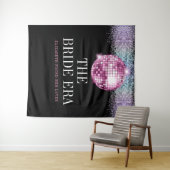 Trendy Glitter Disco Bride Era Bachelorette Party Wandkleed (In Situ (horizontaal))