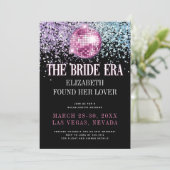 Trendy Glitter Disco Bruid Tijdperk Bachelorette F Kaart (Staand voorkant)