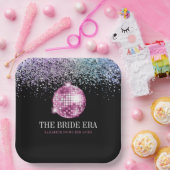 Trendy Glitter Disco Bruid Tijdperk Bachelorette F Papieren Bordje (Feest)