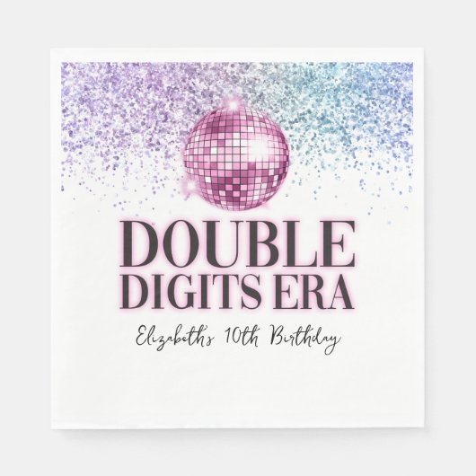Trendy Glitter Disco Double Cijfers Era Paper Servet (Voorkant)