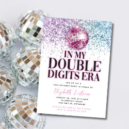 Trendy Glitter Disco Double Cijfers Era Verjaardag Kaart