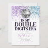 Trendy Glitter Disco Double Digits Era Verjaardag Kaart (Voorkant)