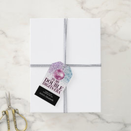 Trendy Glitter Disco Dubbele Cijfers Era Papier Cadeaulabel