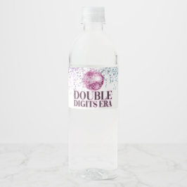 Trendy Glitter Disco Dubbele Cijfers Era Papier Waterfles Etiket