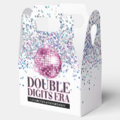 Trendy Glitter Disco Dubbele cijfers Era Verjaarda Bedankdoosjes (Geopend)