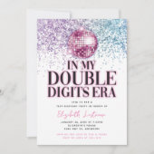 Trendy Glitter Disco Dubbele cijfers Era Verjaarda Kaart (Voorkant)