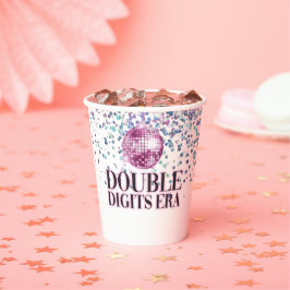 Trendy Glitter Disco Dubbele cijfers Era Verjaarda Papieren Bekers
