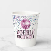 Trendy Glitter Disco Dubbele cijfers Era Verjaarda Papieren Bekers (Achterkant)