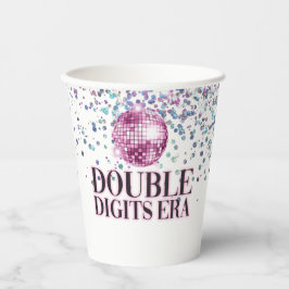 Trendy Glitter Disco Dubbele cijfers Era Verjaarda Papieren Bekers