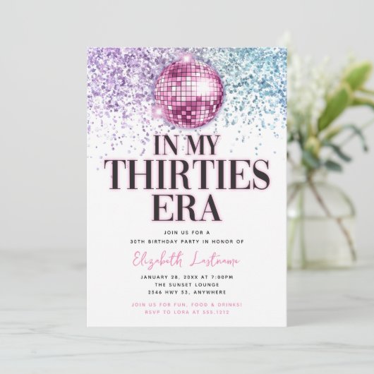 Trendy Glitter Disco Thirties Era 30e verjaardag Kaart (Staand voorkant)