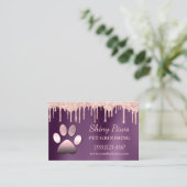 Trendy Glitter Drift Dog Paw Pet Grooming Service Visitekaartje (Staand voorkant)