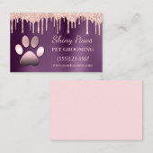 Trendy Glitter Drift Dog Paw Pet Grooming Service Visitekaartje (Voorkant / Achterkant)