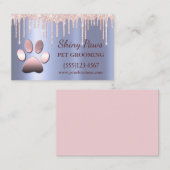 Trendy Glitter Drift Dog Paw Pet Grooming Service Visitekaartje (Voorkant / Achterkant)
